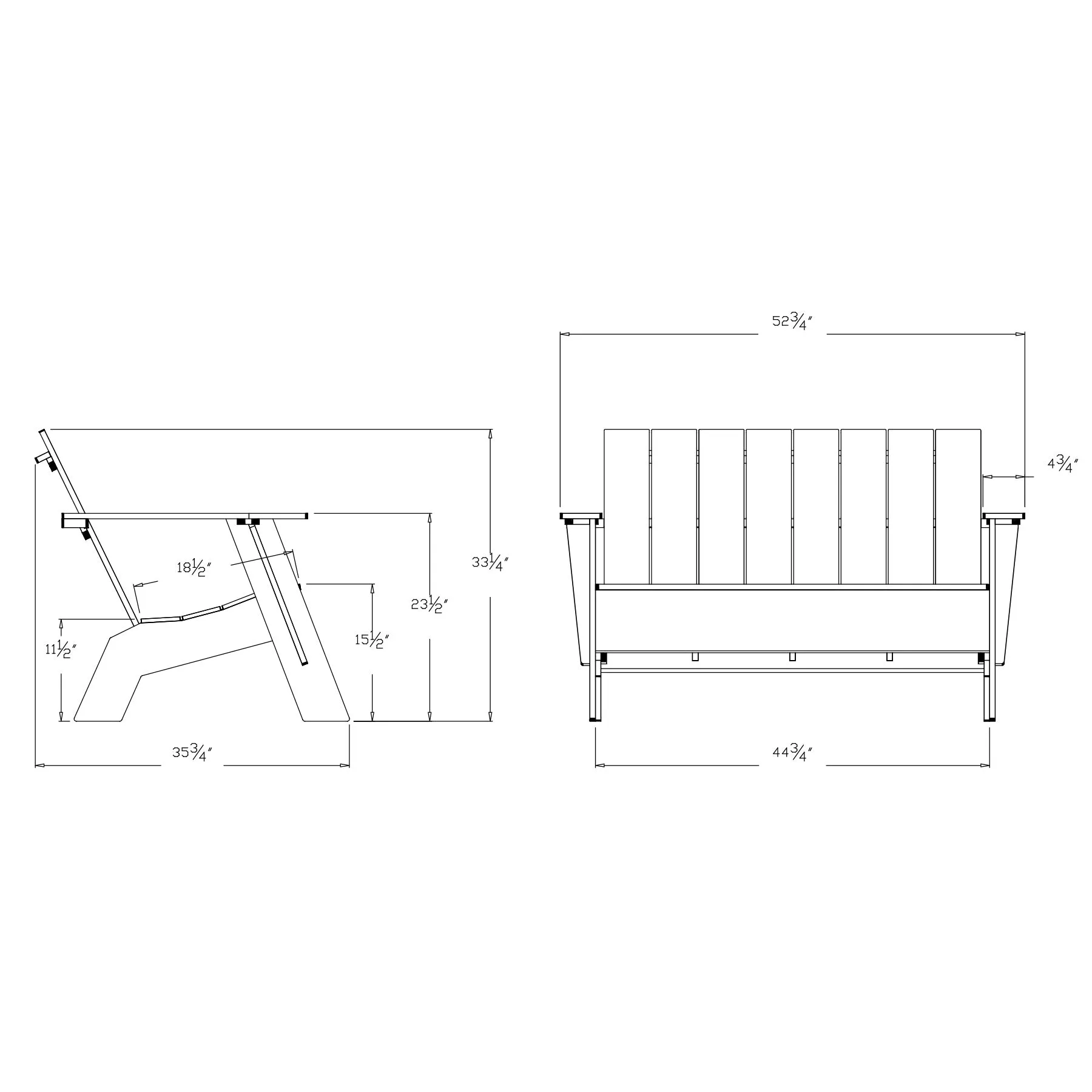 Adirondack Tall Bench