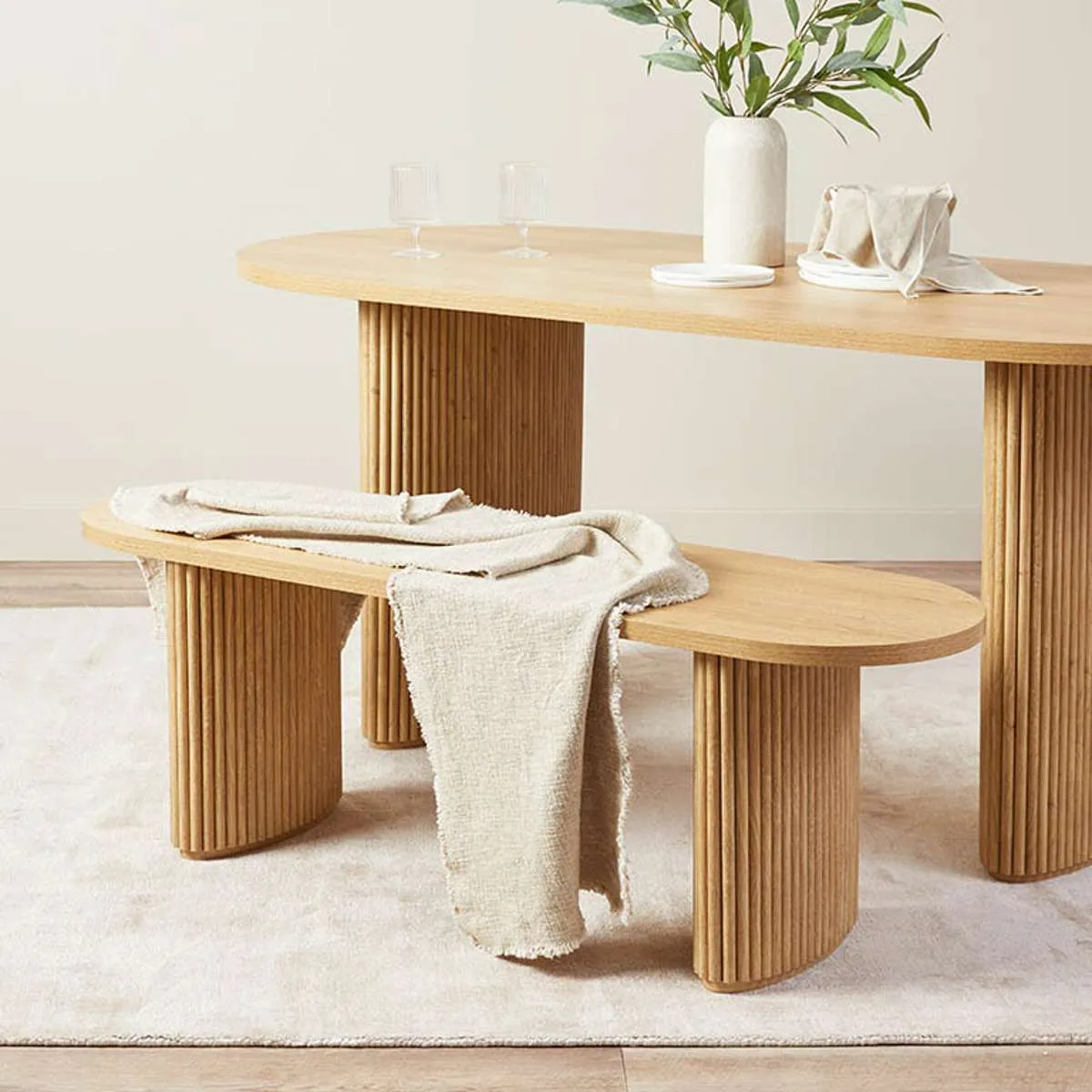 Amara Bench Seat - Natural Mocka