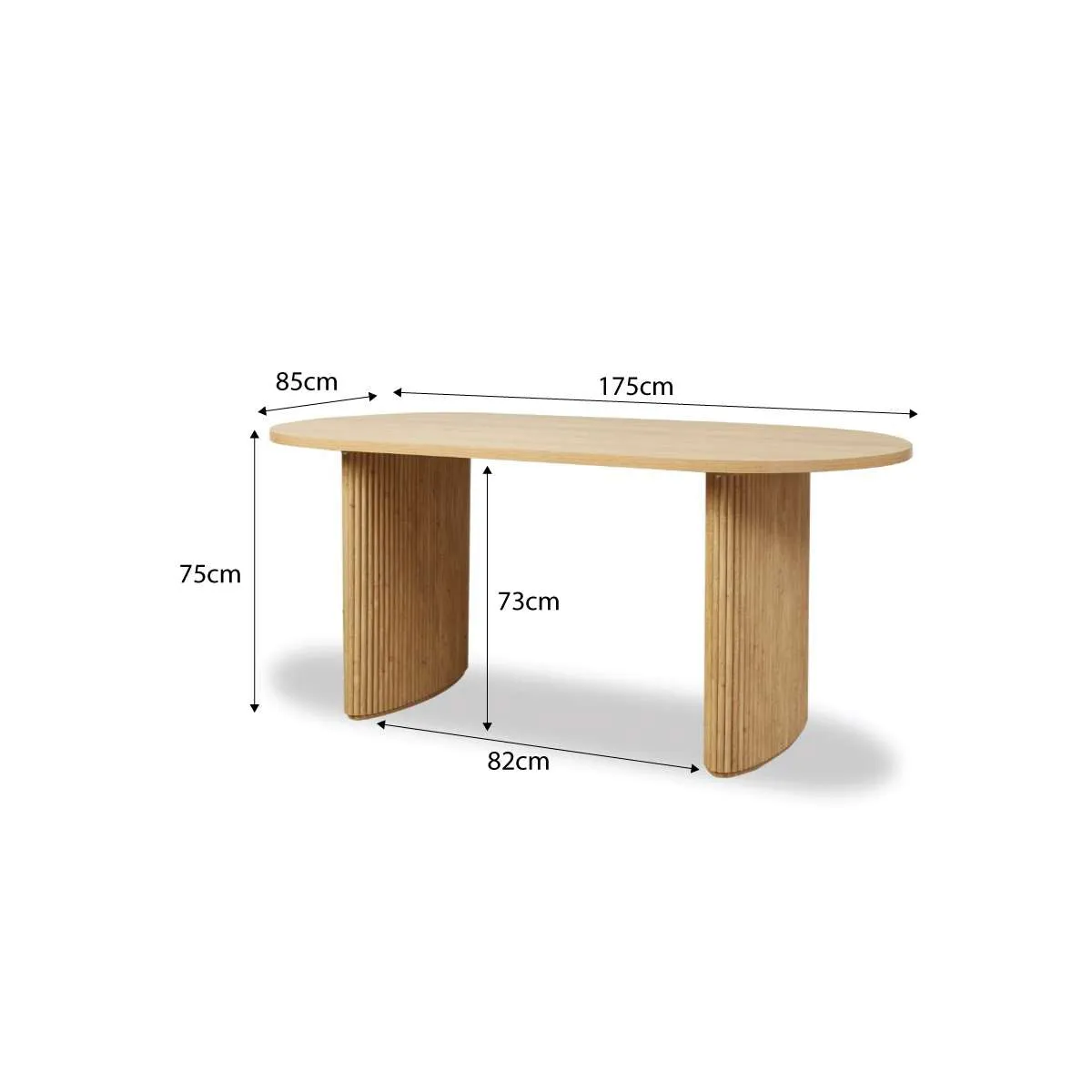 Amara Table Bench and Mateo Six Piece Dining Set Mocka