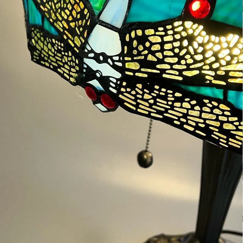 Aqua Dragonfly Tiffany Table Lamp