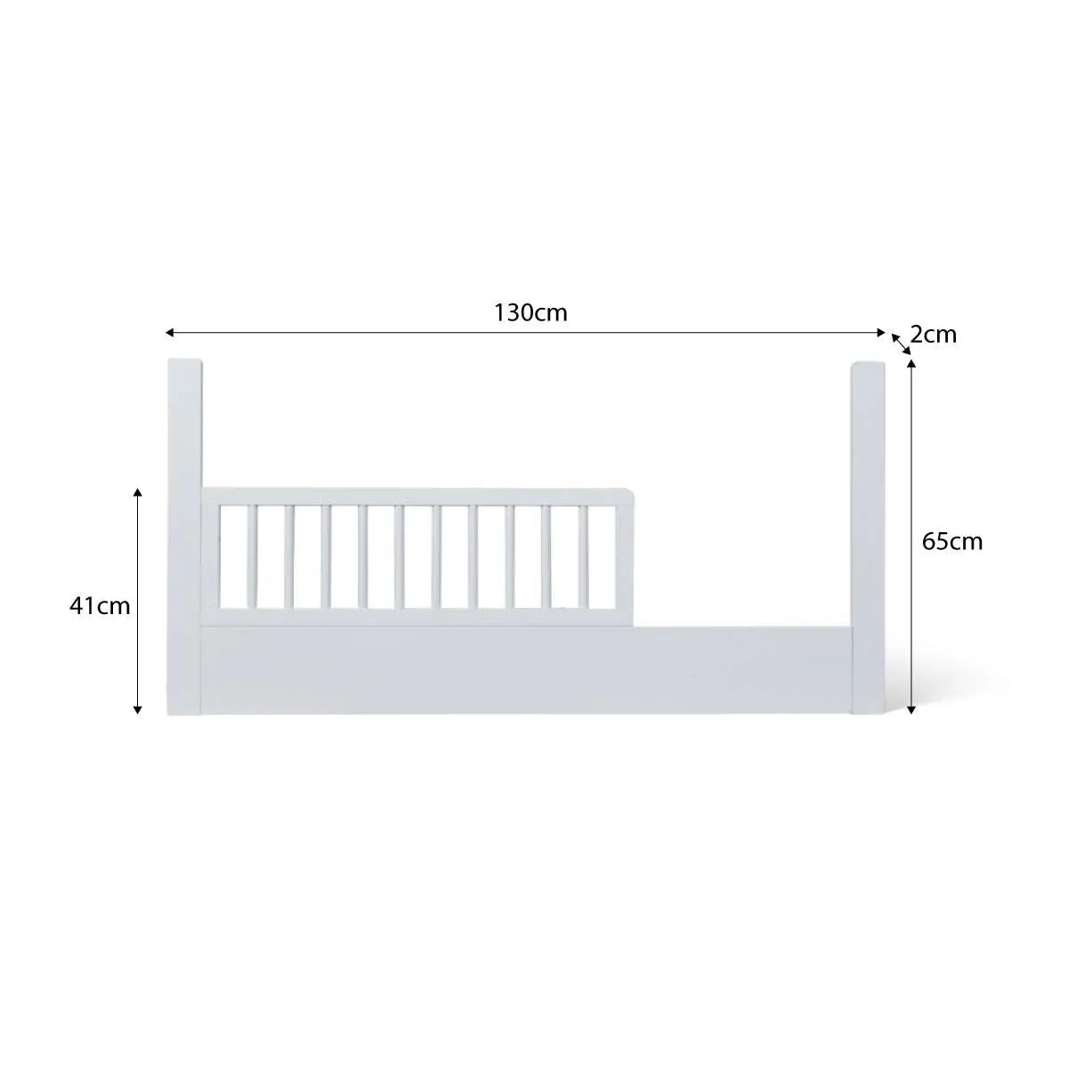 Archie Cot Toddler Bed Half Frame - White Mocka