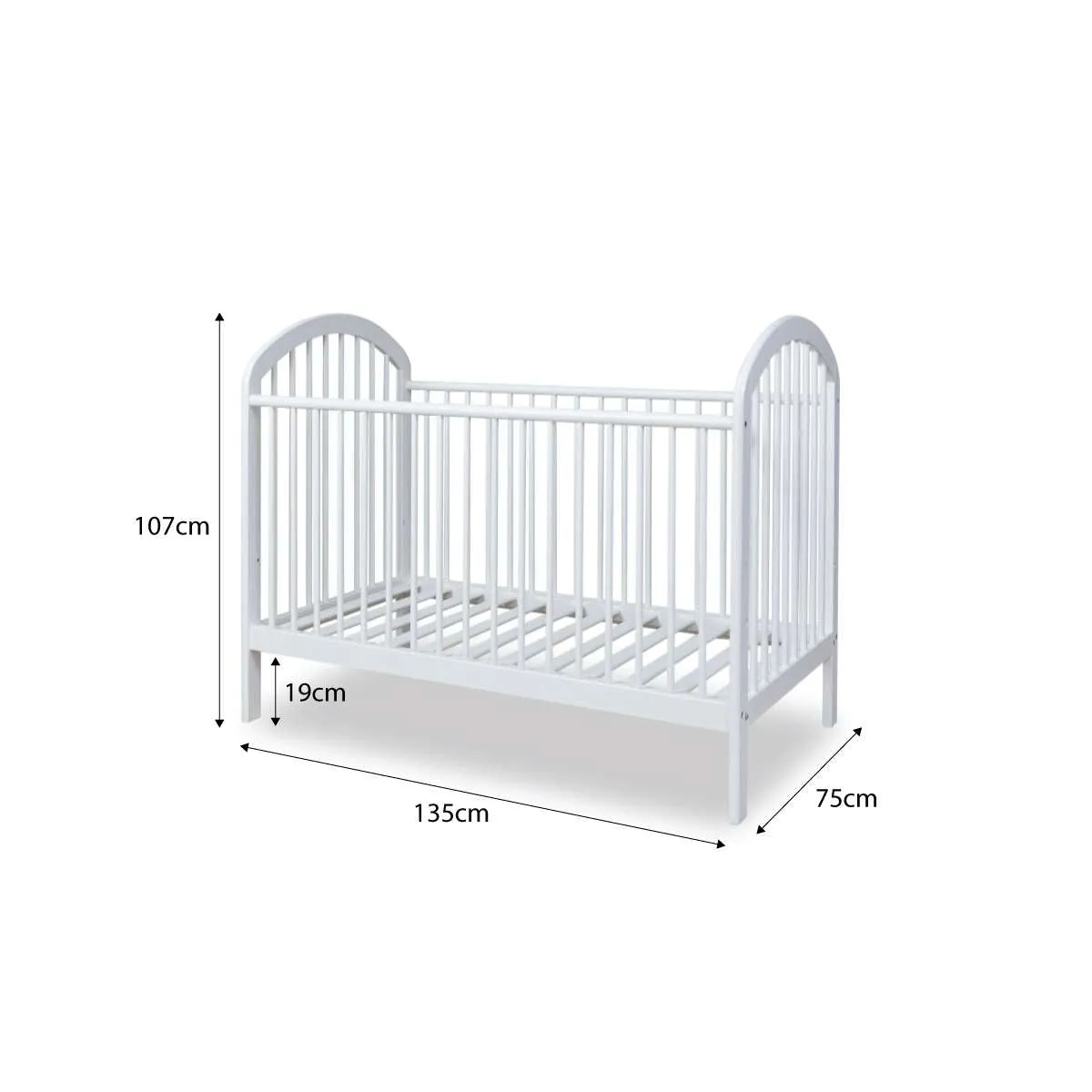 Archie Cot - White Mocka