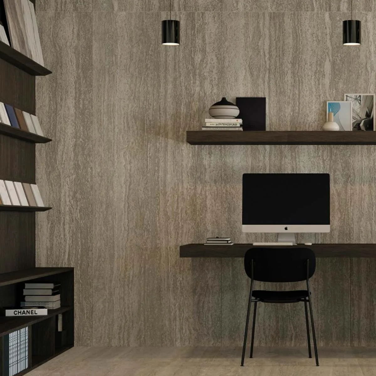 Arte Mocha Travertine Marble Effect Outdoor and Indoor Porcelain Tile 60x120cm Antislip Matt