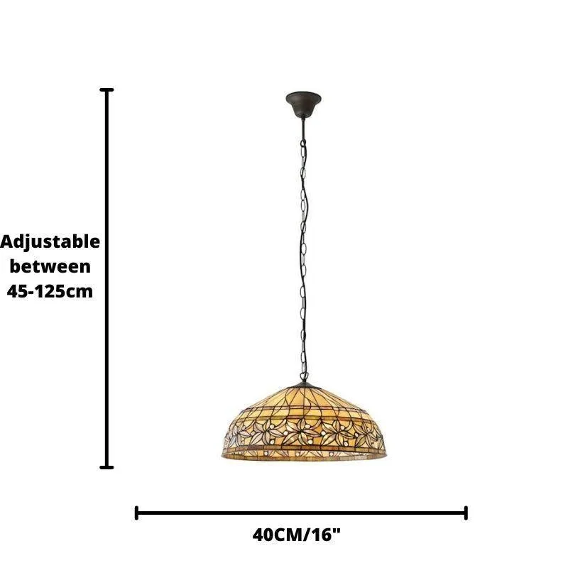 Ashtead Large Tiffany Ceiling Light, 1 bulb fitting