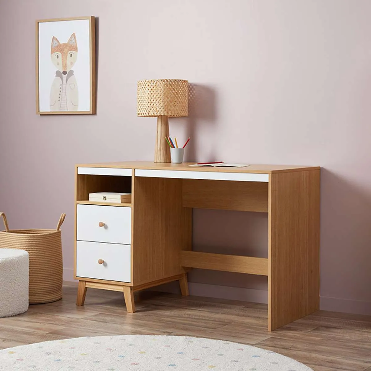 Aspen White/Natural Three Piece Study Set Mocka