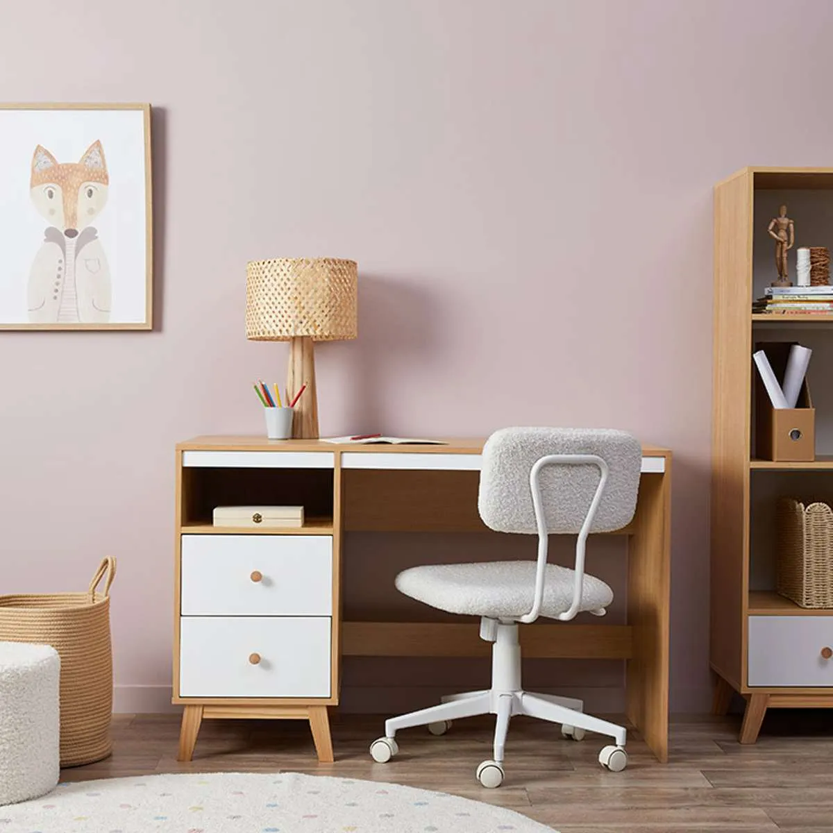 Aspen White/Natural Three Piece Study Set Mocka