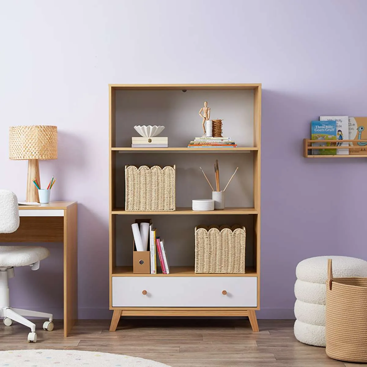 Aspen White/Natural Three Piece Study Set Mocka