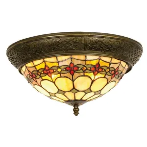 Atlantic Tiffany Flush Ceiling Light - Tiffany Lighting Direct