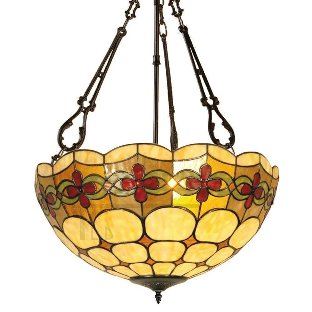 Atlantic Tiffany Inverted 50cm Ceiling Light - Fancy Chain