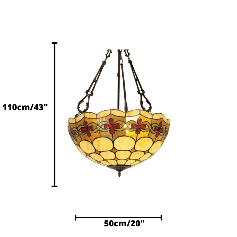 Atlantic Tiffany Inverted 50cm Ceiling Light - Fancy Chain