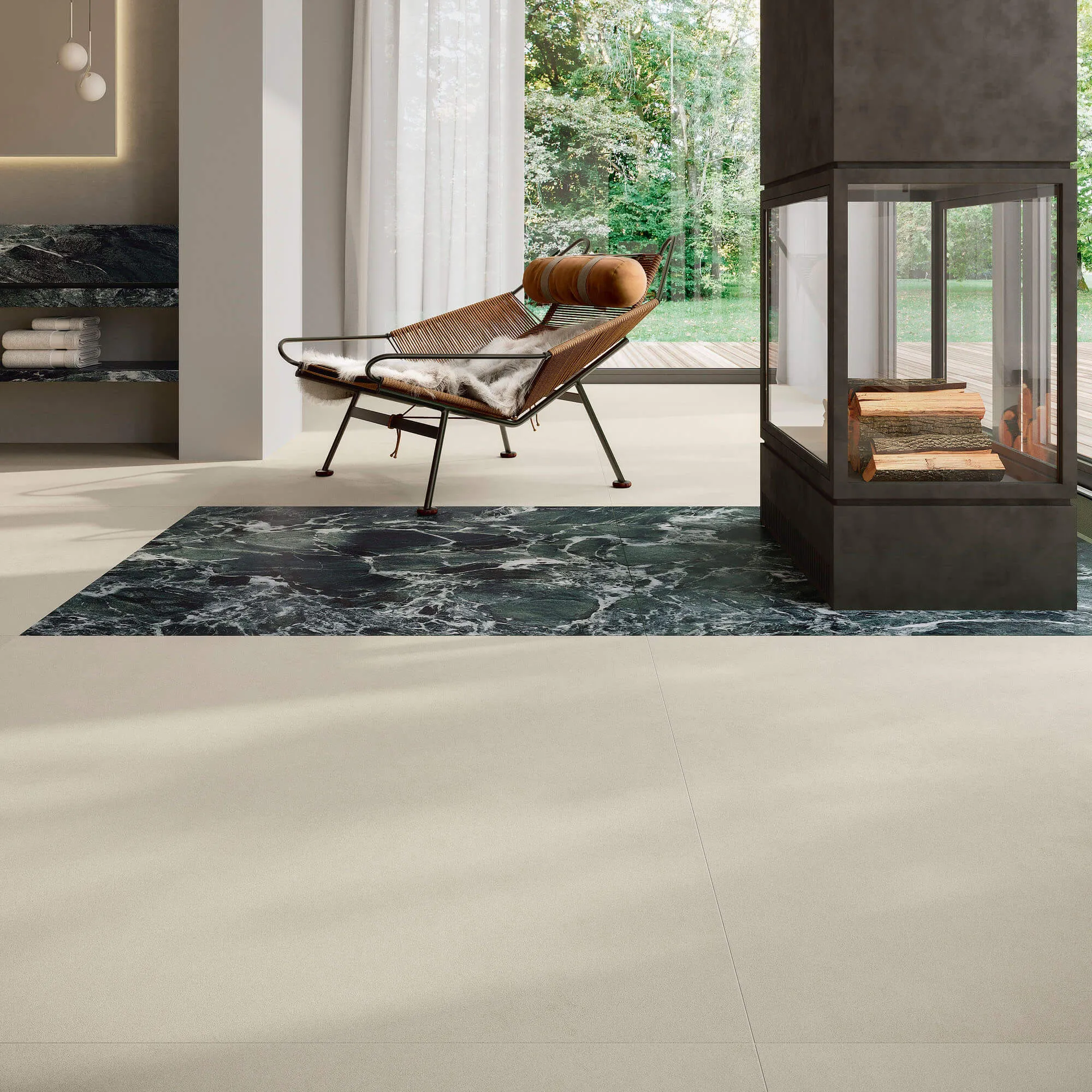 Balance Ivory Concrete Effect Porcelain Tile 60x120cm Matt