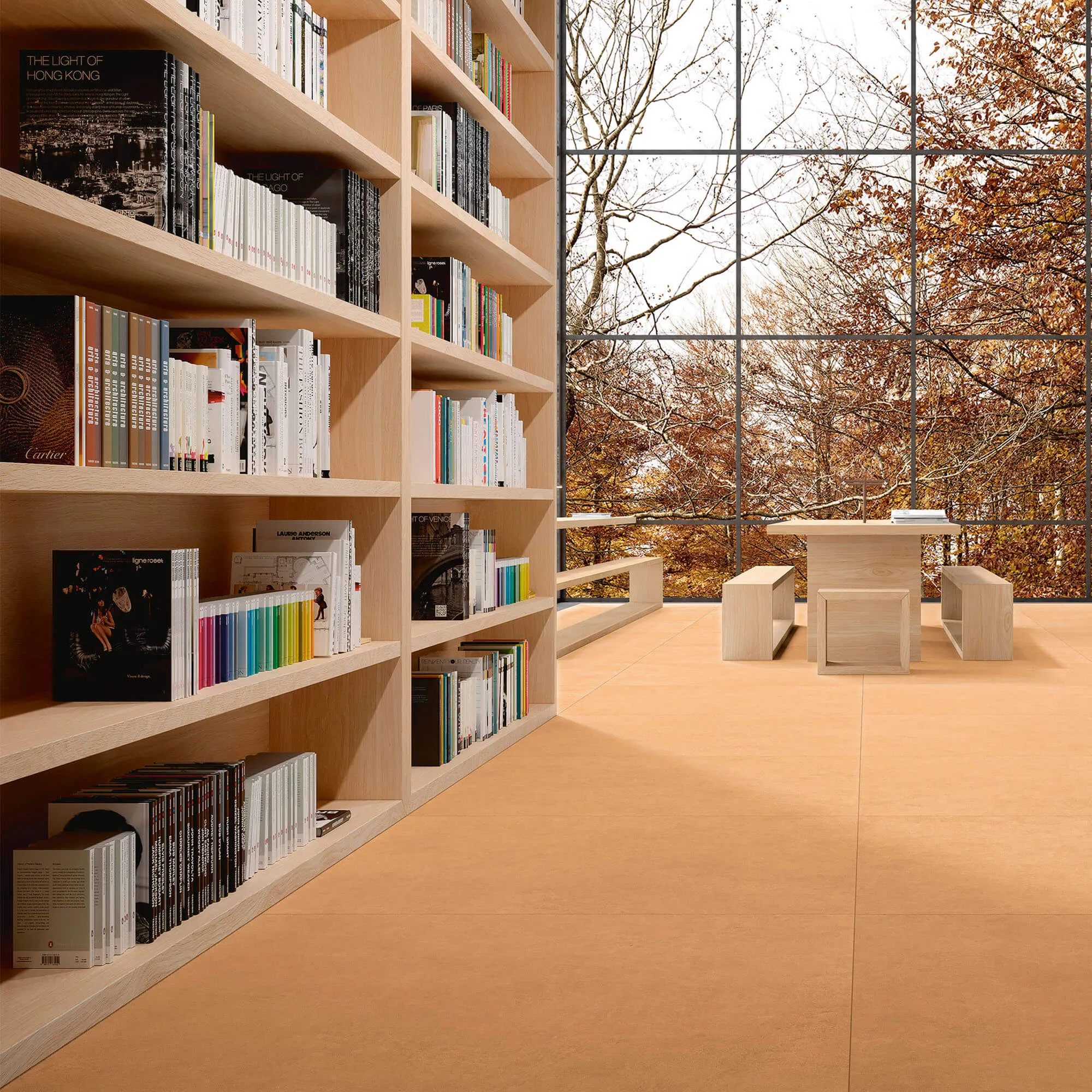 Balance Orange Concrete Effect Porcelain Tile 60x120cm Matt