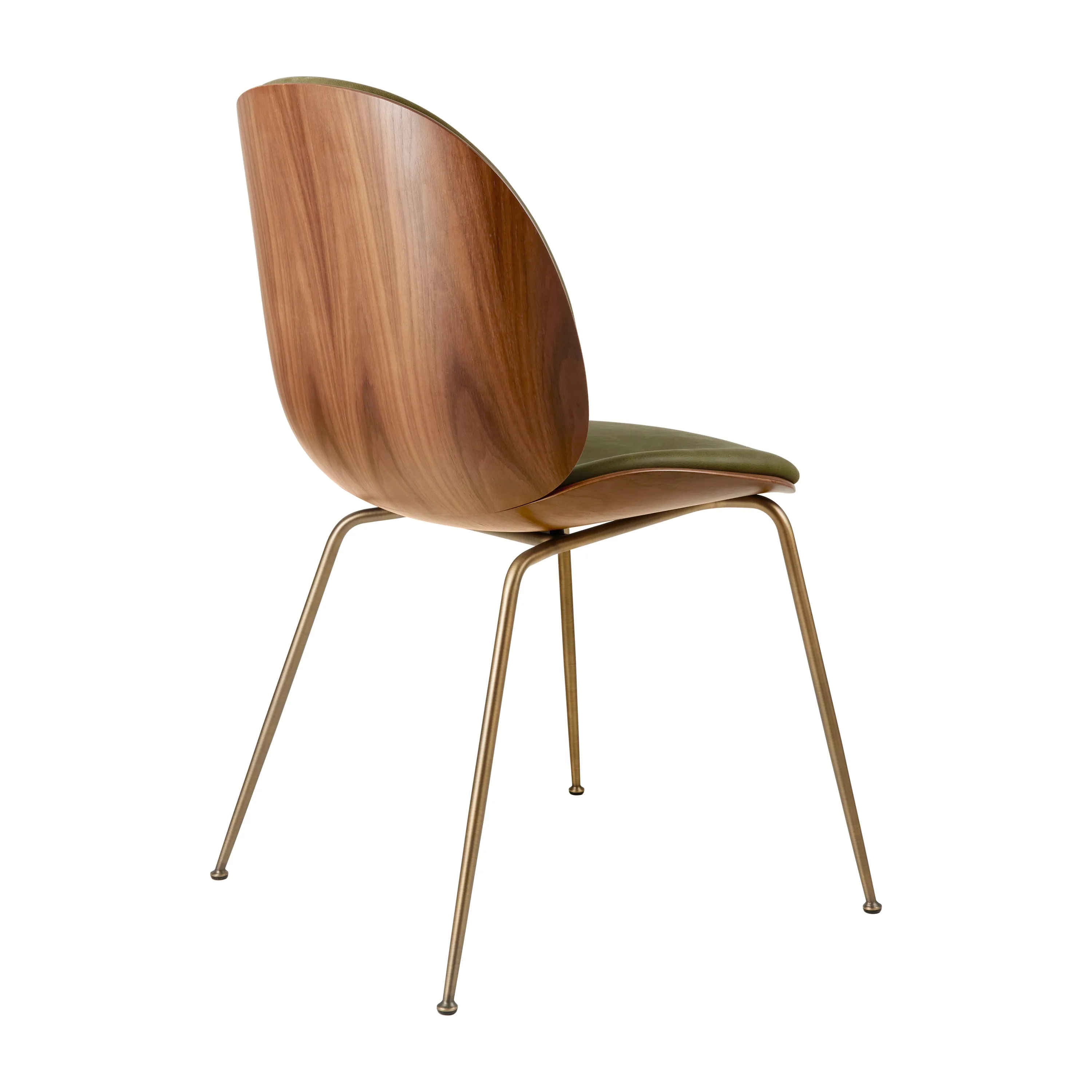 Beetle 3D Veneer Front Upholstered Dining Chair - Metal Base