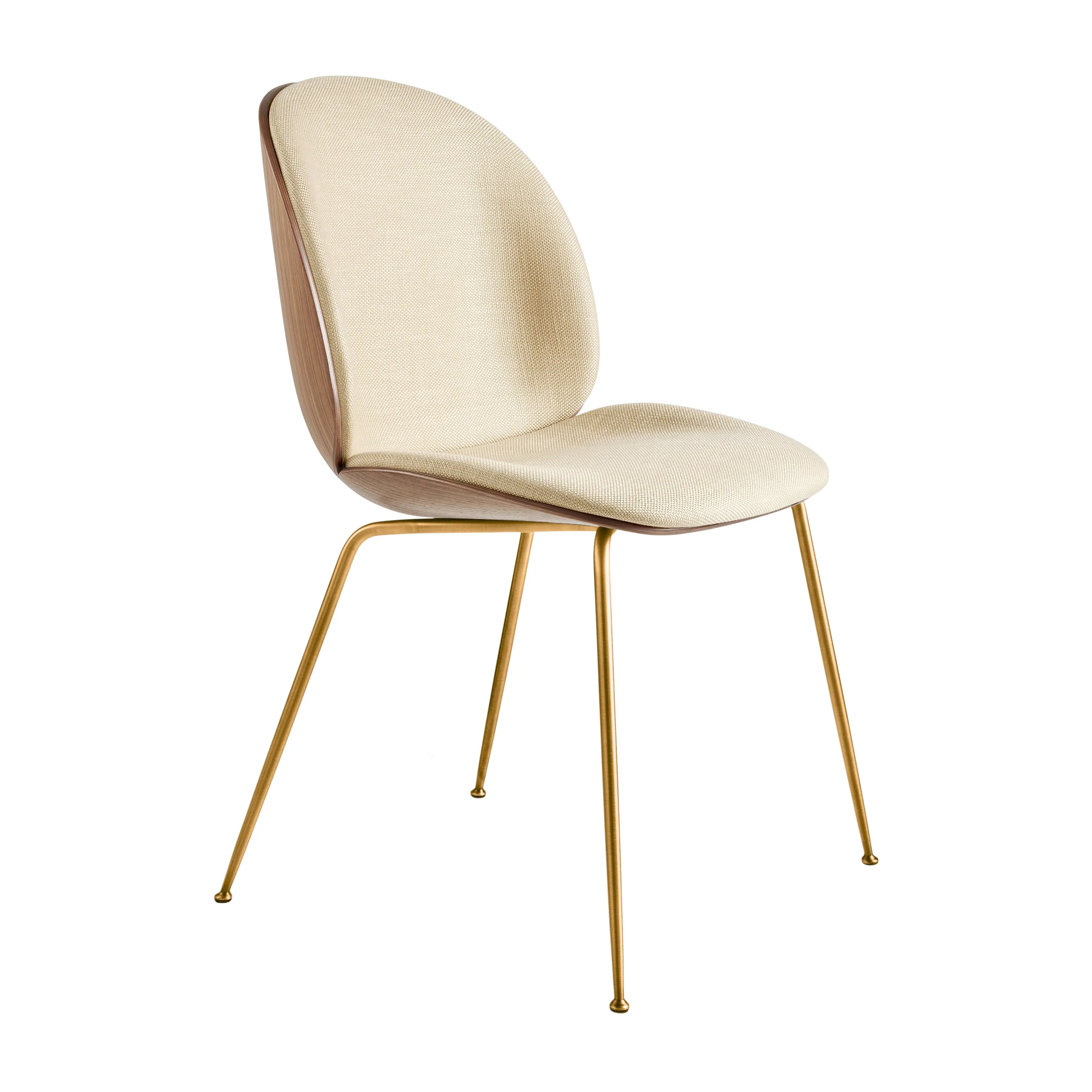 Beetle 3D Veneer Front Upholstered Dining Chair - Metal Base