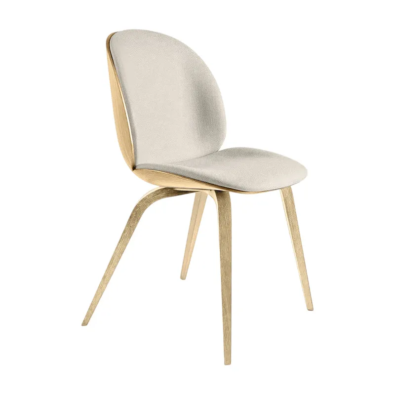 Beetle 3D Veneer Front Upholstered Dining Chair - Wood Base