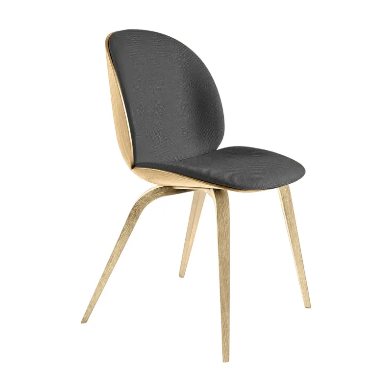 Beetle 3D Veneer Front Upholstered Dining Chair - Wood Base