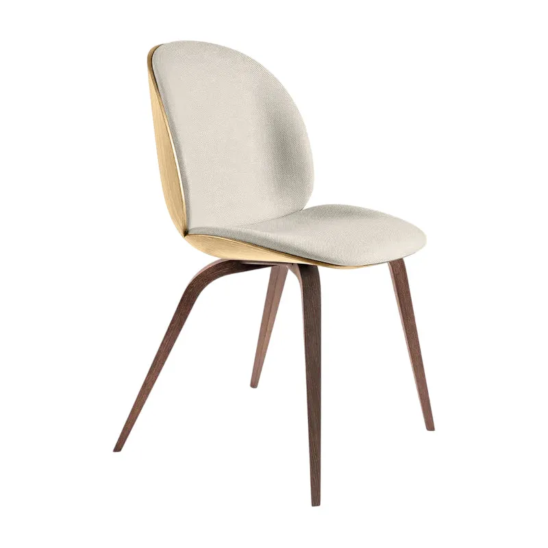 Beetle 3D Veneer Front Upholstered Dining Chair - Wood Base