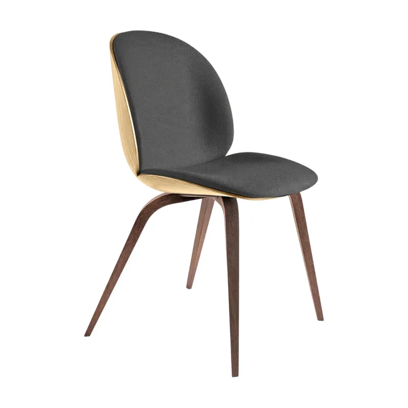Beetle 3D Veneer Front Upholstered Dining Chair - Wood Base
