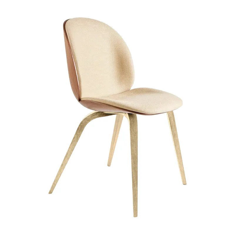 Beetle 3D Veneer Front Upholstered Dining Chair - Wood Base