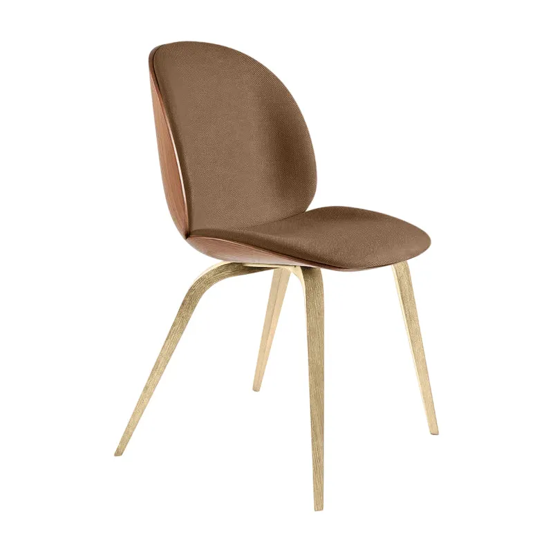 Beetle 3D Veneer Front Upholstered Dining Chair - Wood Base