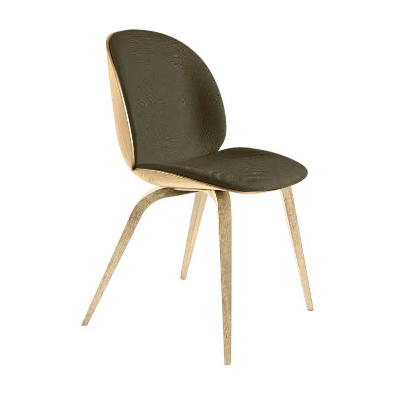 Beetle 3D Veneer Front Upholstered Dining Chair - Wood Base