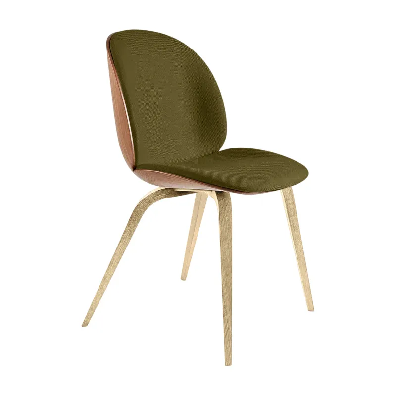 Beetle 3D Veneer Front Upholstered Dining Chair - Wood Base