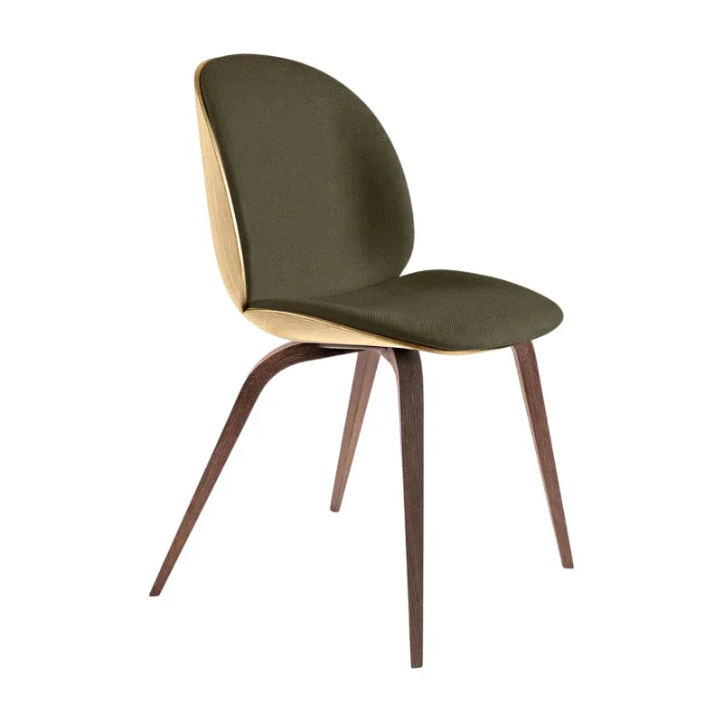 Beetle 3D Veneer Front Upholstered Dining Chair - Wood Base