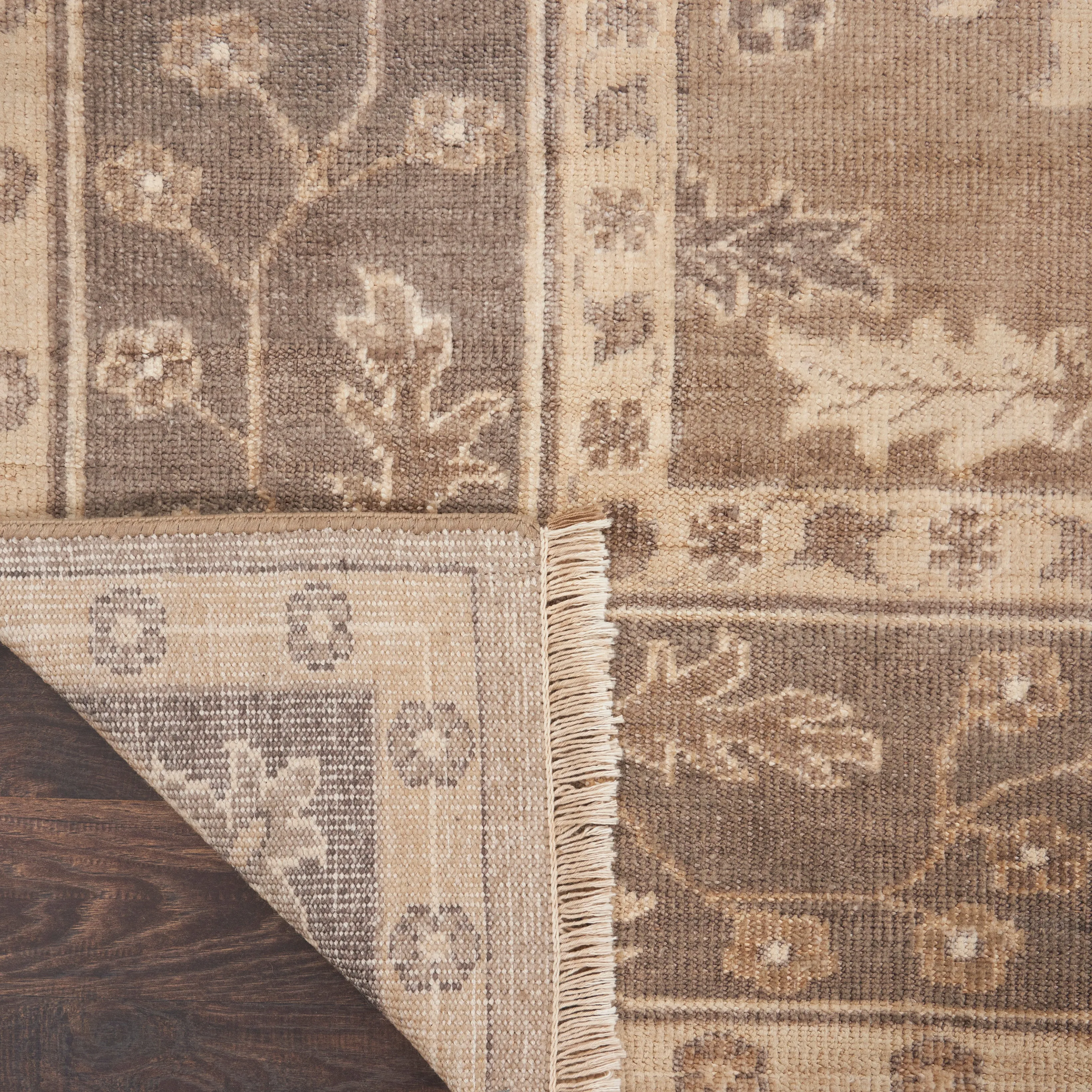 Beige & Brown Essentials Botanical Traditional Rug
