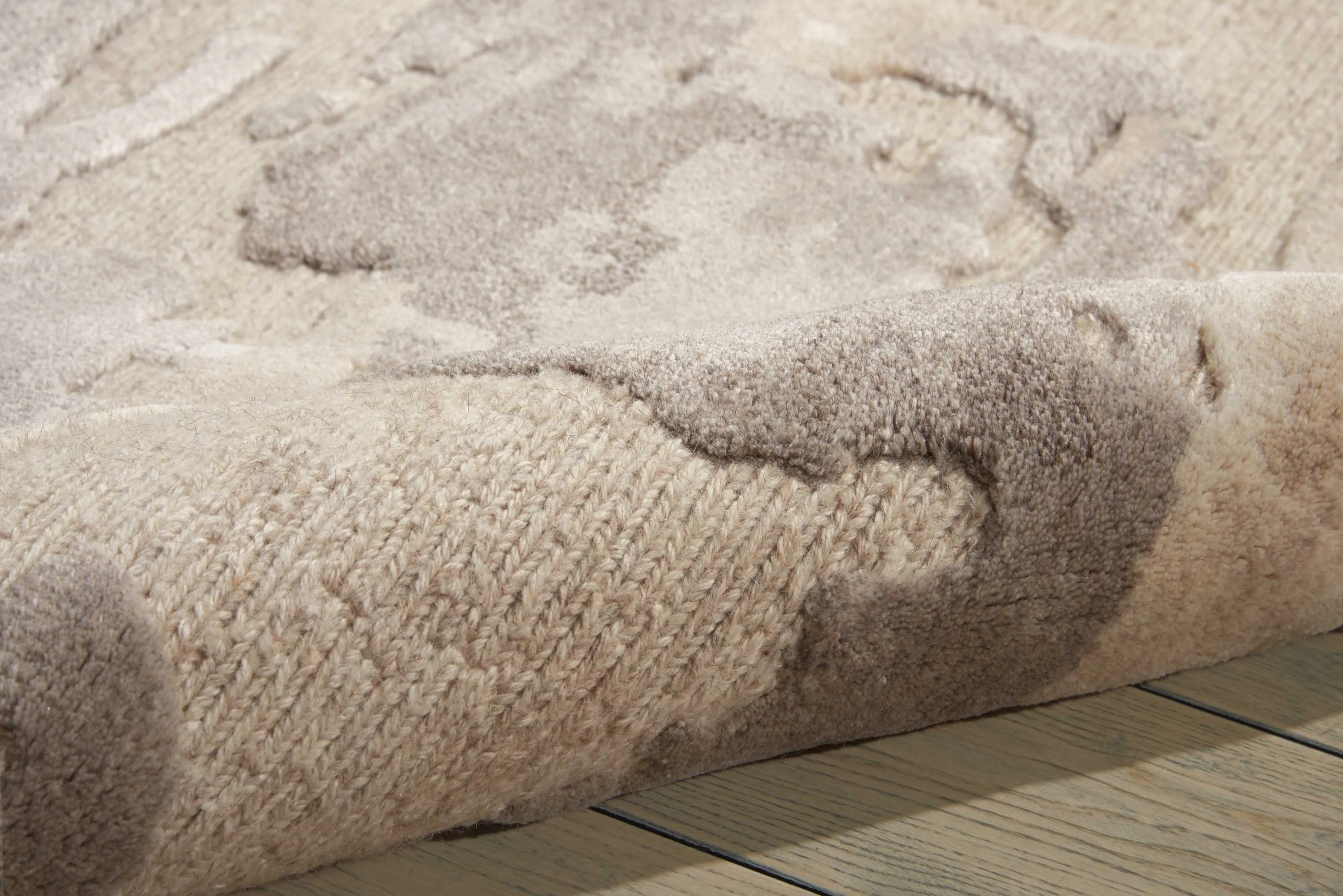 Beige & Brown Essentials Modern Wool Blend Rug