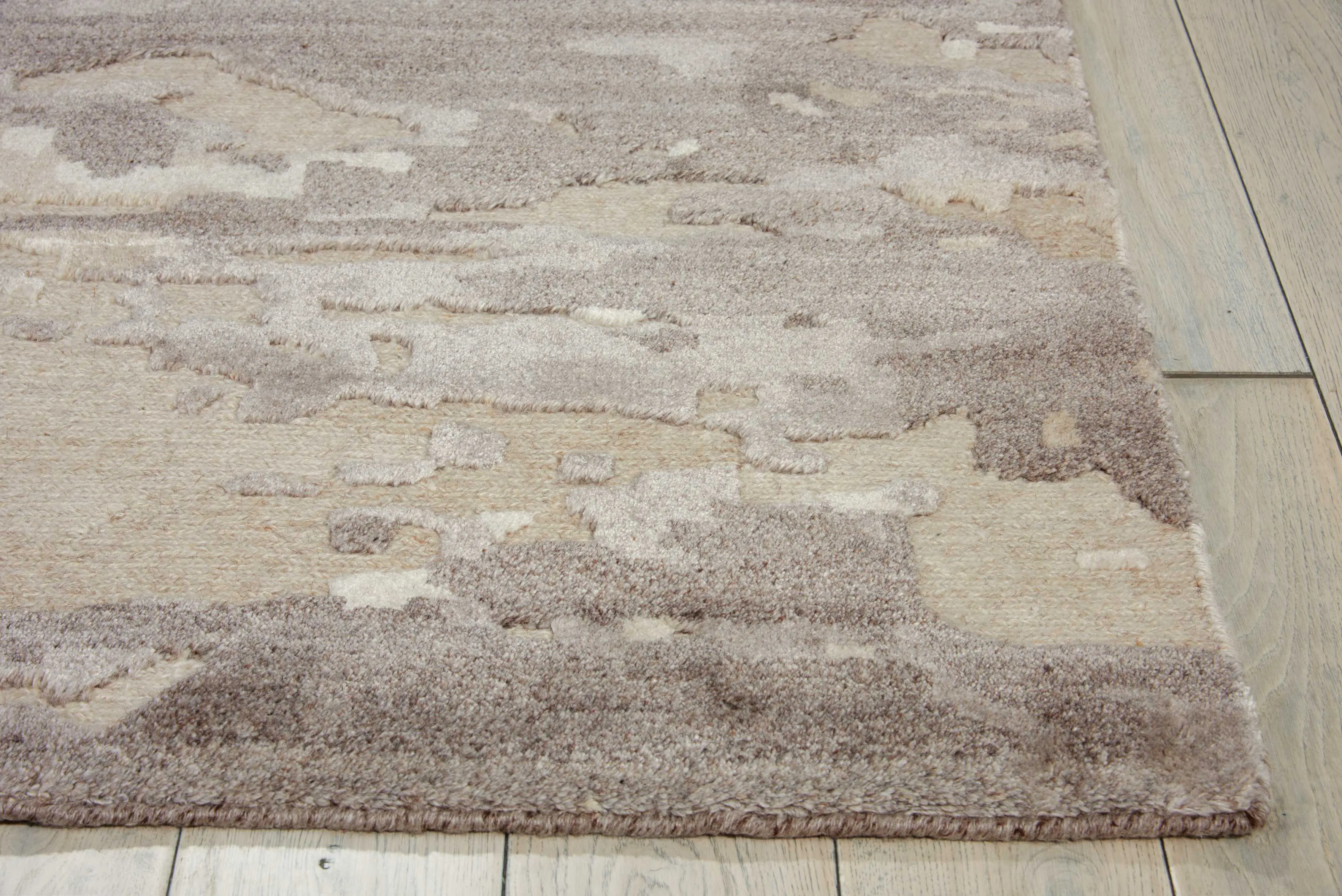 Beige & Brown Essentials Modern Wool Blend Rug