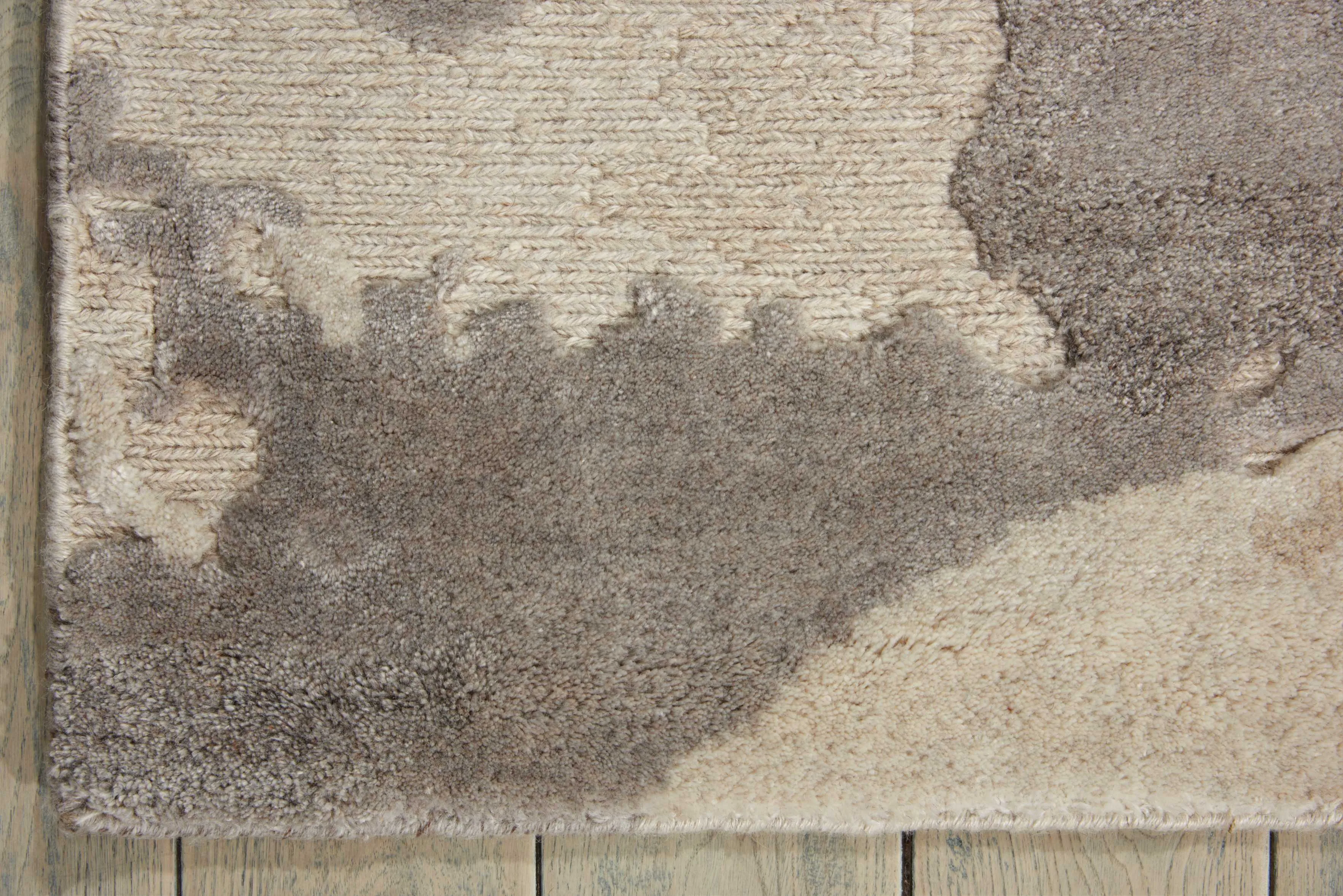 Beige & Brown Essentials Modern Wool Blend Rug