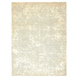 Beige Modern Tibetan Silk Wool Blend Rug - 9 x 12