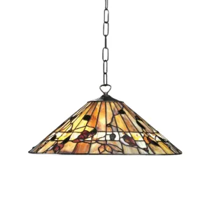 Bernwood Medium Tiffany Ceiling Light, single bulb fitting