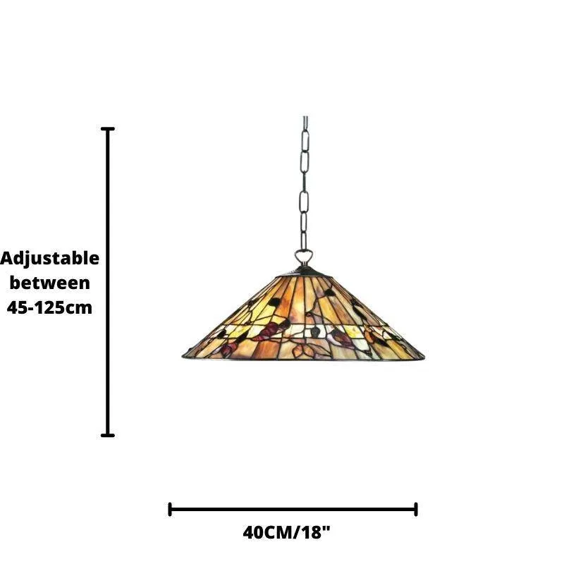 Bernwood Medium Tiffany Ceiling Light, single bulb fitting