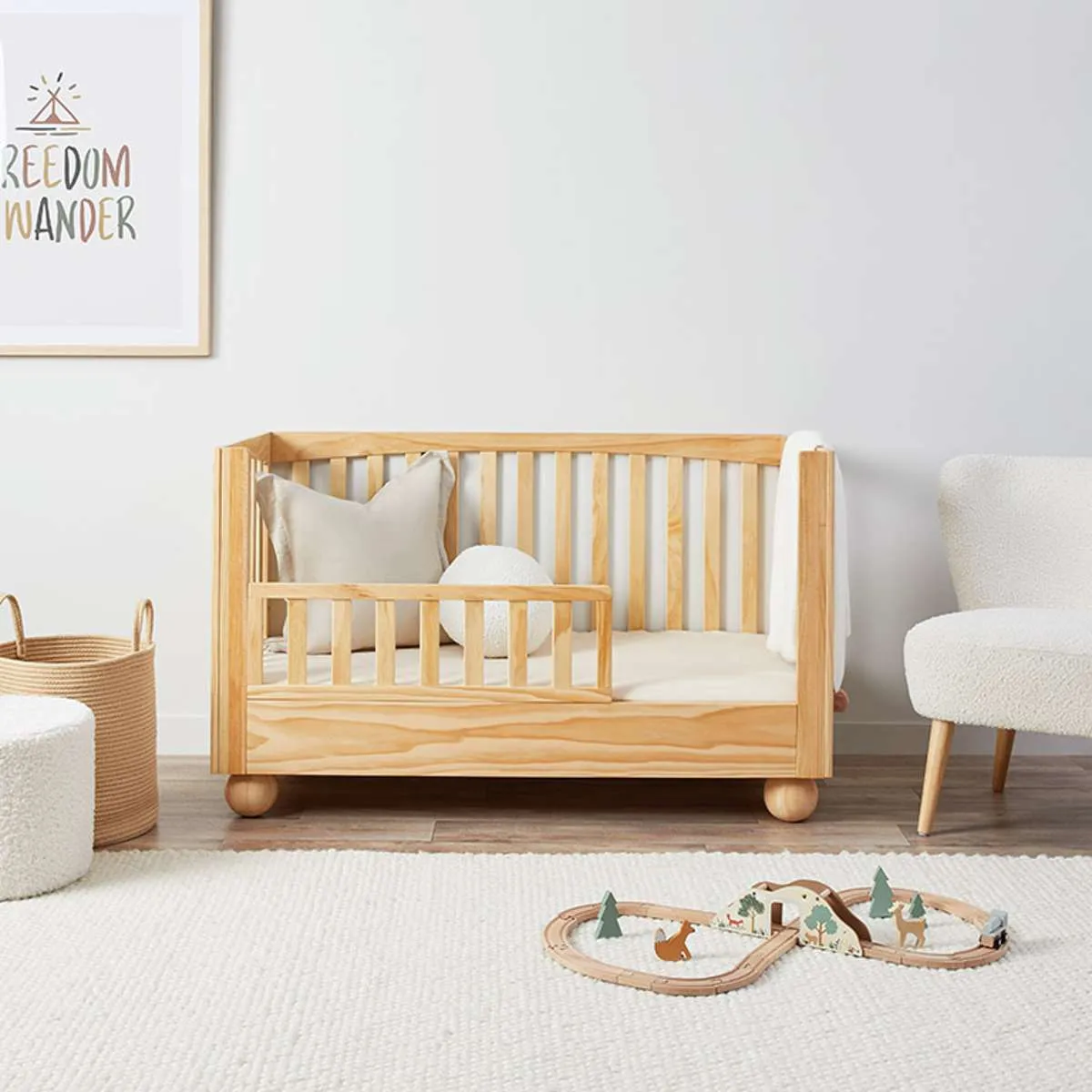 Blake Cot Toddler Bed Half Frame - Natural Mocka
