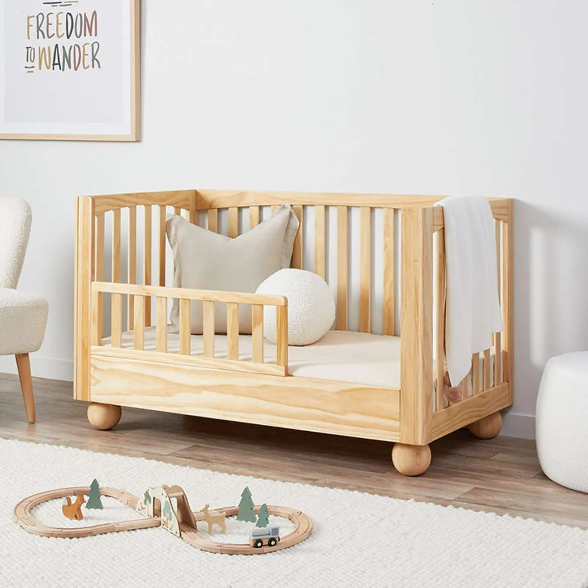 Blake Cot Toddler Bed Half Frame - Natural Mocka