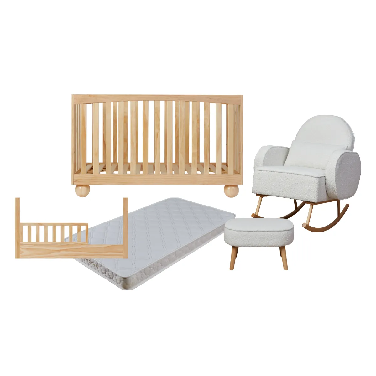 Blake Natural Five Piece Nursery Set Mocka