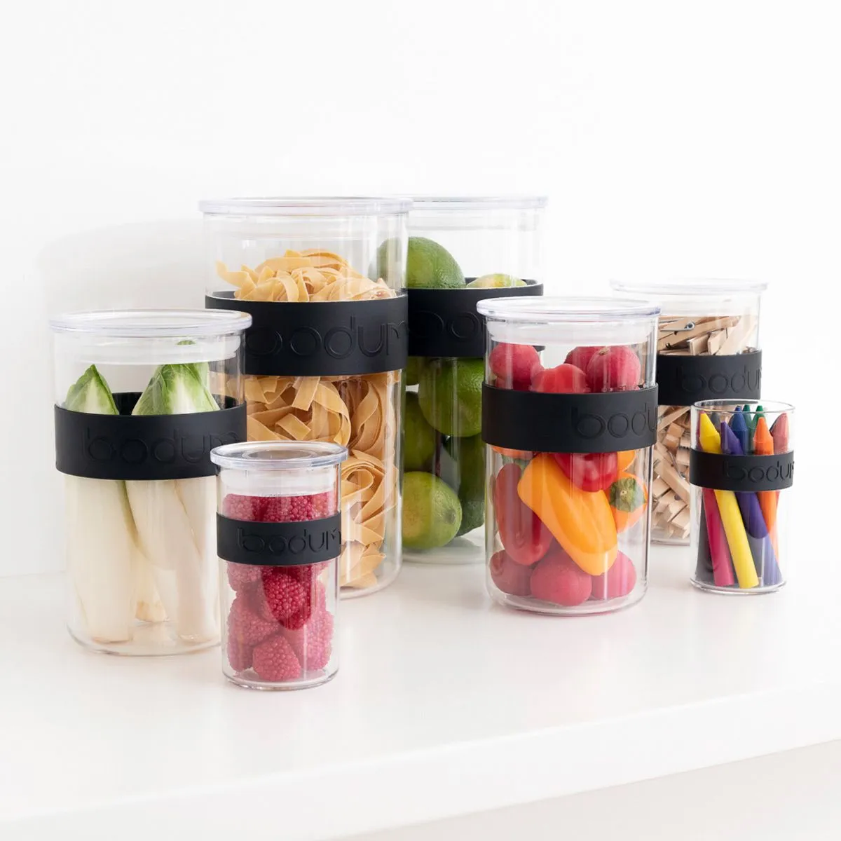 Bodum Presso Storage Jars Black 0.25 L, 4 Pcs.