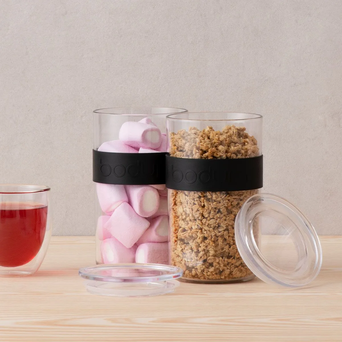 Bodum Presso Storage Jars Black 0.6 L, 2 Pcs.