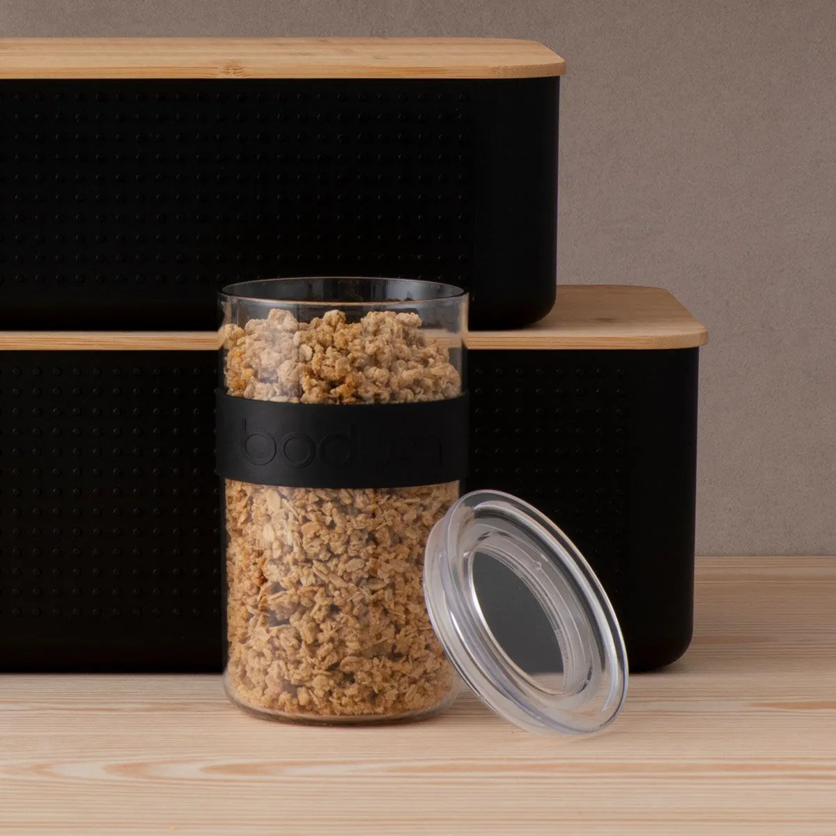 Bodum Presso Storage Jars Black 1 L, 2 Pcs.