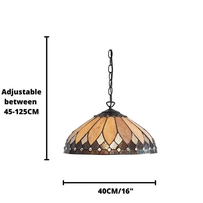 Brooklyn Medium Tiffany Ceiling Light - Single Bulb Fitting