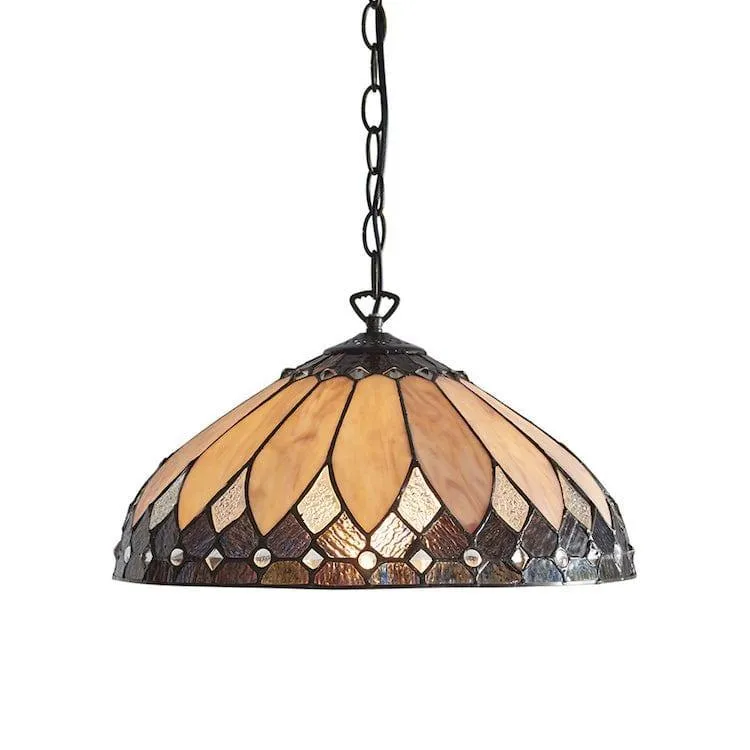 Brooklyn Medium Tiffany Ceiling Light - Single Bulb Fitting