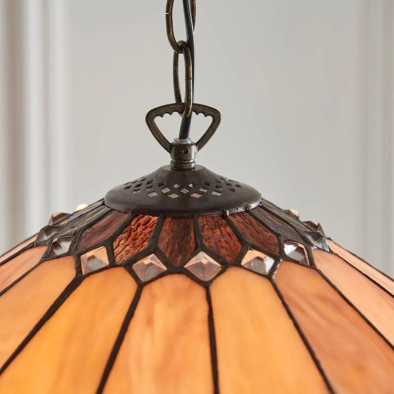Brooklyn Medium Tiffany Ceiling Light - Single Bulb Fitting