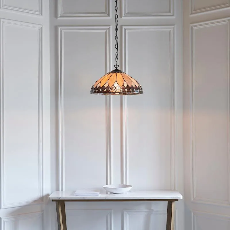 Brooklyn Medium Tiffany Ceiling Light - Single Bulb Fitting