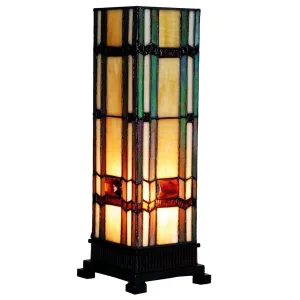 Brunswick Medium Tiffany Square Table Lamp