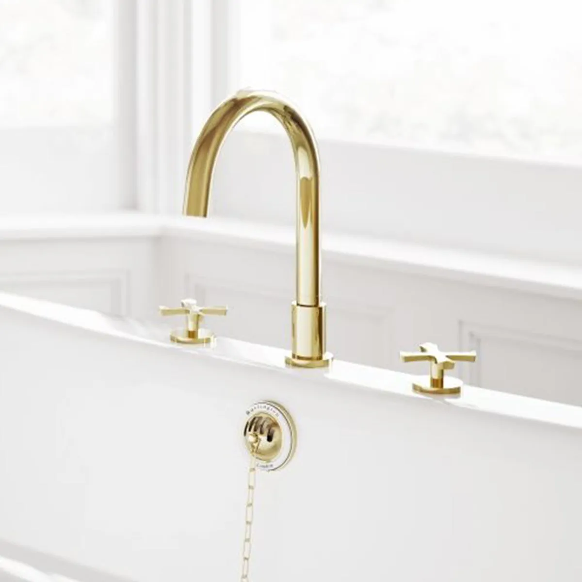 Burlington Riviera 3 Hole Crosshead Deck Mounted Bath Mixer