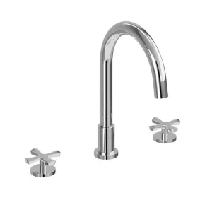 Burlington Riviera 3 Hole Crosshead Deck Mounted Bath Mixer