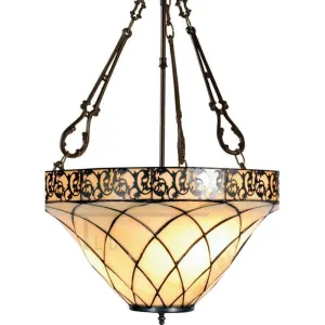 Cambridge Medium Inverted Tiffany Ceiling Light (fancy chain)