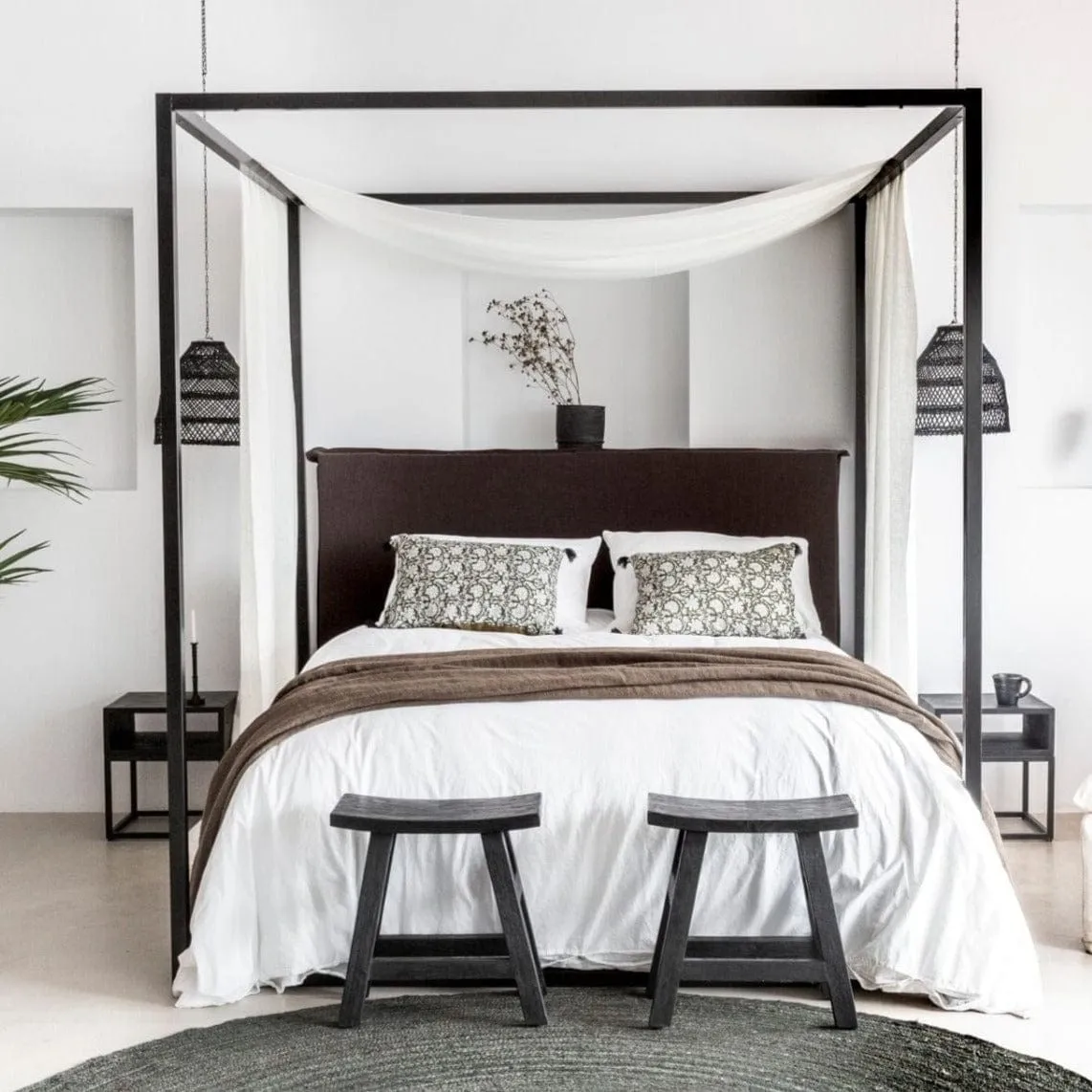 Cane Night Table | Black Zoco Home