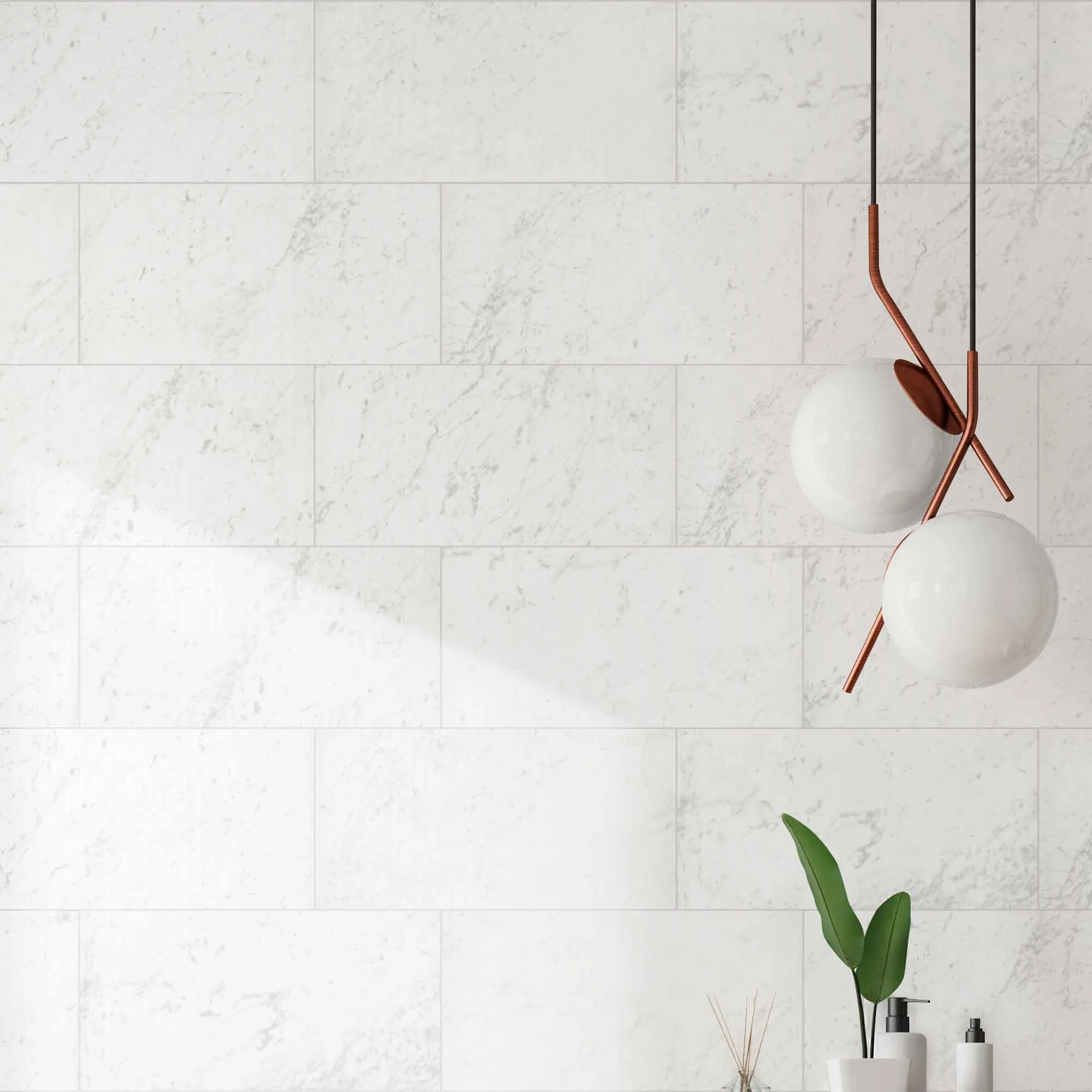 Chester Carrara Marble Effect Porcelain Tile 30x60cm Matt